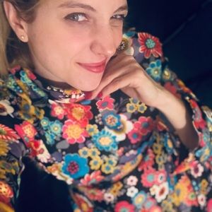 Vintage 70s Flower Power Maxi Dress Small